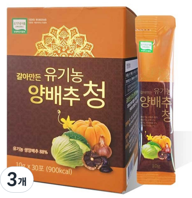 갈아만든 유기농 양배추청, 10g, 30개입, 3개