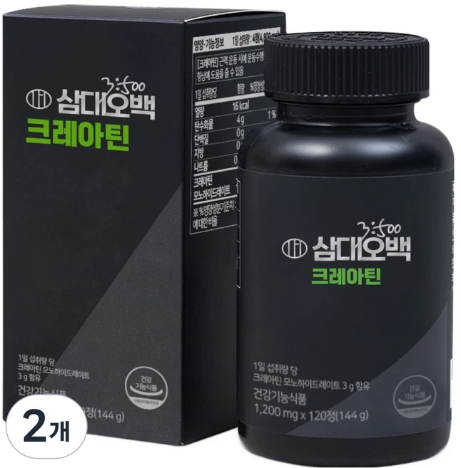 삼대오백 크레아틴 모노 하이드레이트 정제 144g, 2개 - 쿠팡