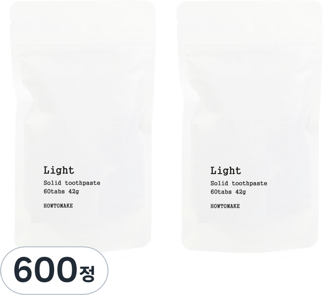 하우투메이크 라이트 고체 치약, 42g, 600정