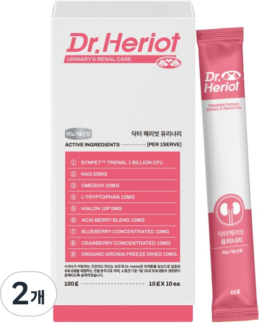 닥터헤리엇 반려동물 유리너리 영양제, 100g, 비뇨기+신장, 2개