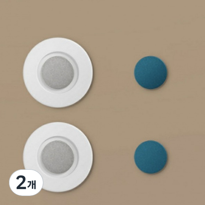 뉴토피아 TV 에어컨 리모컨 자석 벽걸이 홀더 강력 접착판 4p + 플레이트 4p, 화이트, 2개