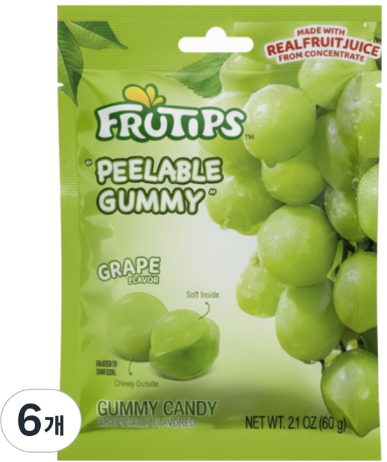 FRUTIPS 黑嘉麗 Fillable軟糖 青葡萄口味, 6個, 60g