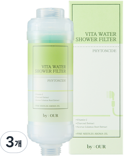 바이아우어 더 안심 비타민 샤워필터, 3개, 피톤치드향