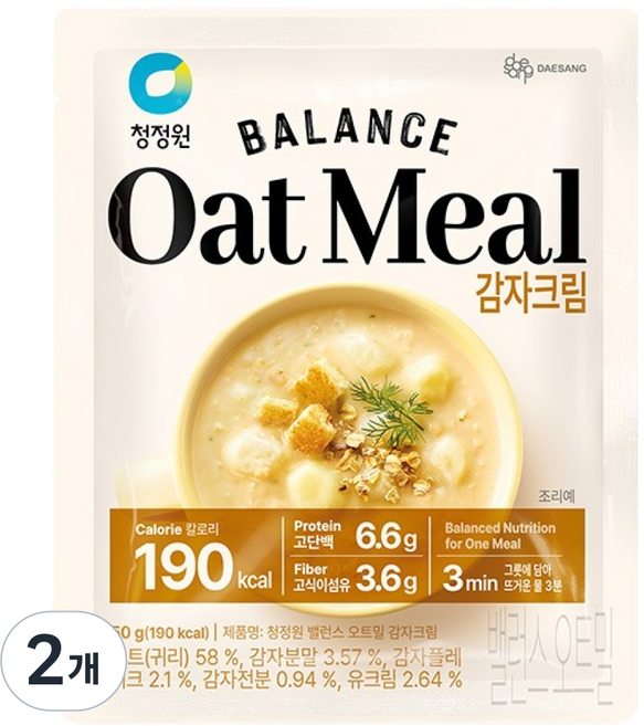 청정원 오트밀 감자크림, 50g, 2개