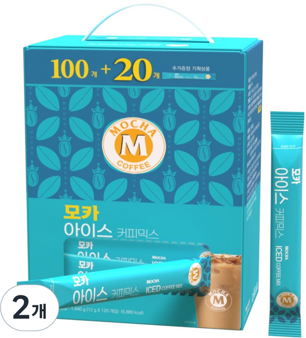 모카씨엔티 아이스 커피믹스, 2개, 120개입, 12g