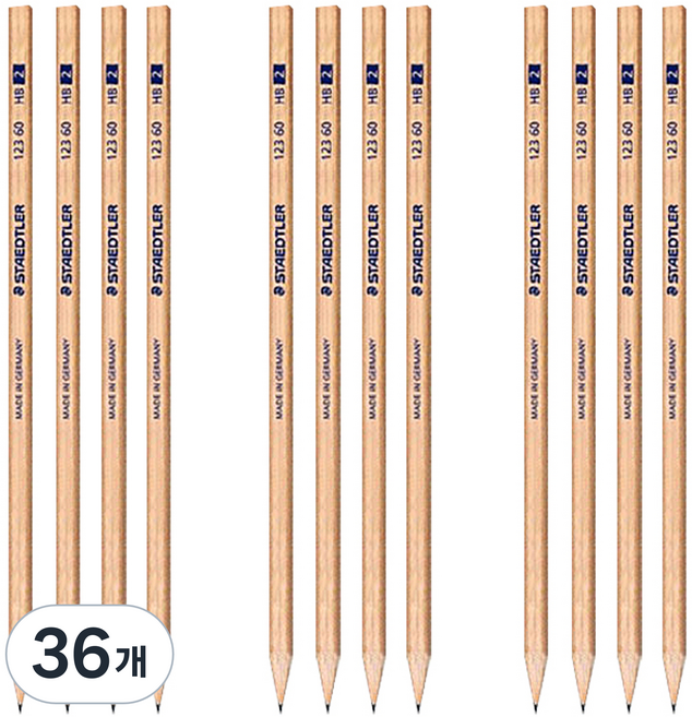 스테들러 네츄럴 우드연필 123-60 HB, 36개