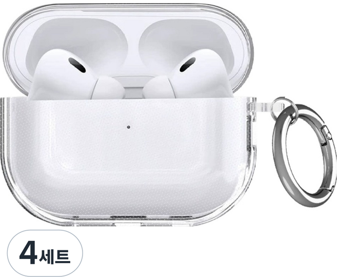 CLOVER9 Clover Jelly TPU 保護殼 + 登山扣組, 透明, 4套, AirPods Pro 3