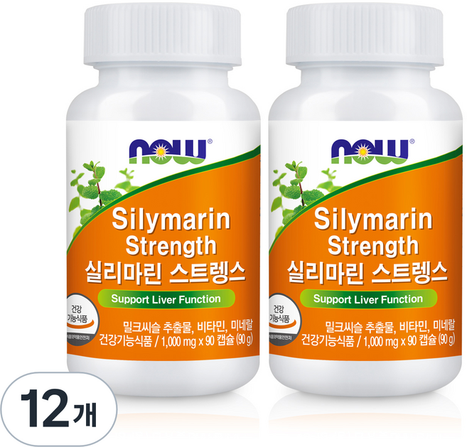 나우푸드 실리마린 스트렝스, 90정, 12개