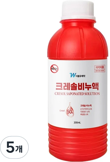 더블유제약 크레솔 비누액, 200ml, 5개 - 쿠팡