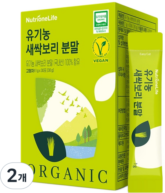 뉴트리원 유기농 새싹보리 분말 30p, 30g, 2개