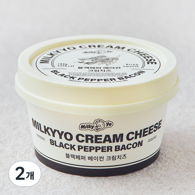 밀키요 블랙페퍼 베이컨 크림치즈, 100g, 2개, 1개입