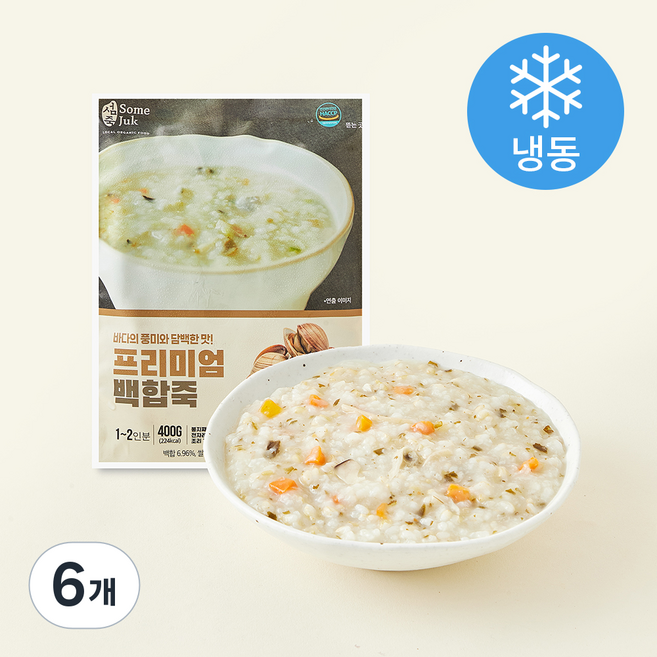 섬죽 백합죽 (냉동), 400g, 6개