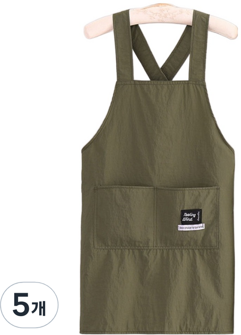 다퍼남 데일리 크로스 앞치마, 올리브그린, 5개