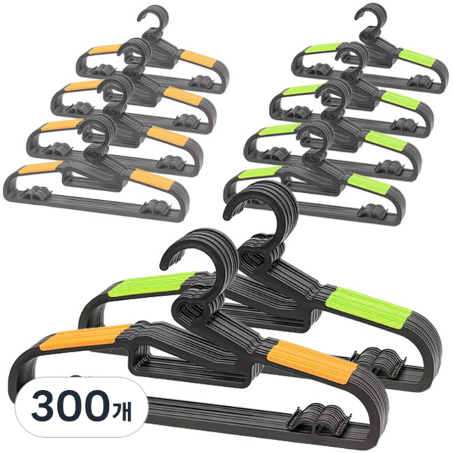 데코즈인 하트 논슬립 옷걸이, 그린, 오렌지, 300개