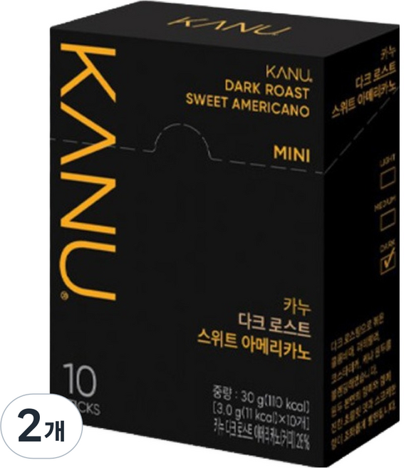 KANU 深焙香甜迷你咖啡, 10入, 2個