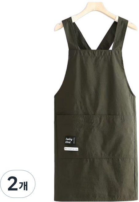 Solveliving 防水咖啡廳廚房營業用多功能圍裙, 2個, 綠色
