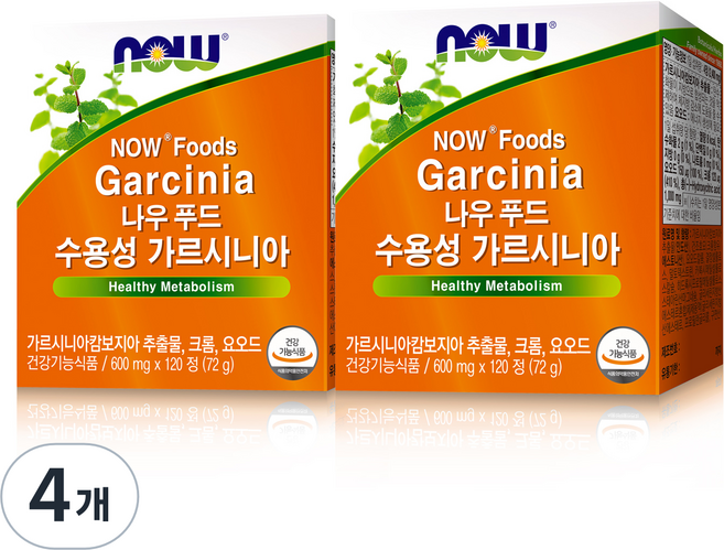 나우푸드 수용성 가르시니아, 120정, 4개