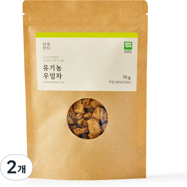 하루한티 유기농 우엉차, 70g, 2개