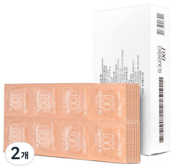 슬림제로 유니더스 001 울트라씬 콘돔, 100개입, 2개