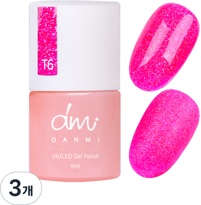 단미 컬러 젤네일, T6  헬리오스, 5ml, 3개