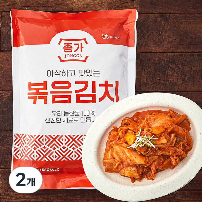 종가 아삭하고 맛있는 볶음 김치, 1kg, 2개