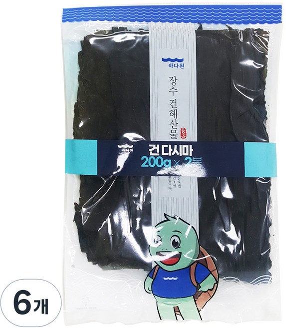 바다원 건 다시마, 200g, 6개