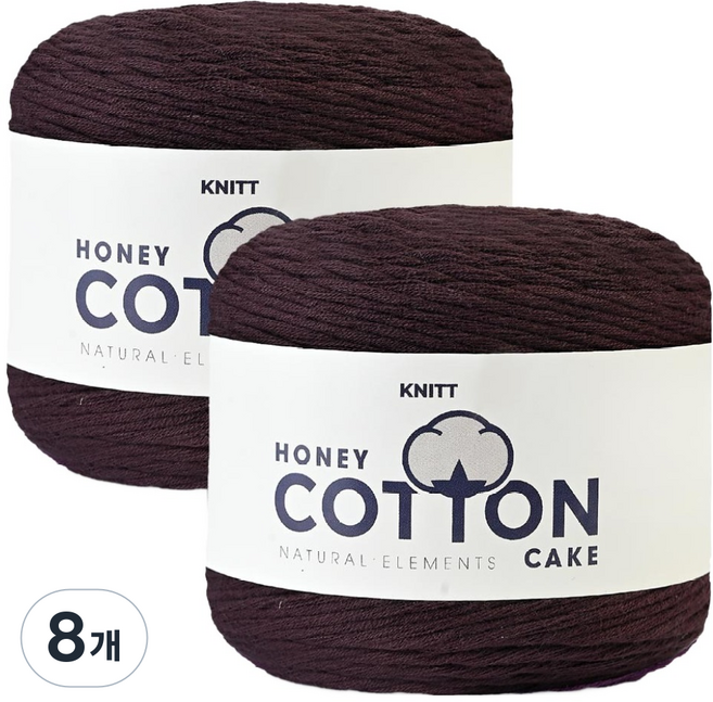 니뜨 허니 코튼 케이크 순면 뜨개실 100g, 10 다크브라운, 8개