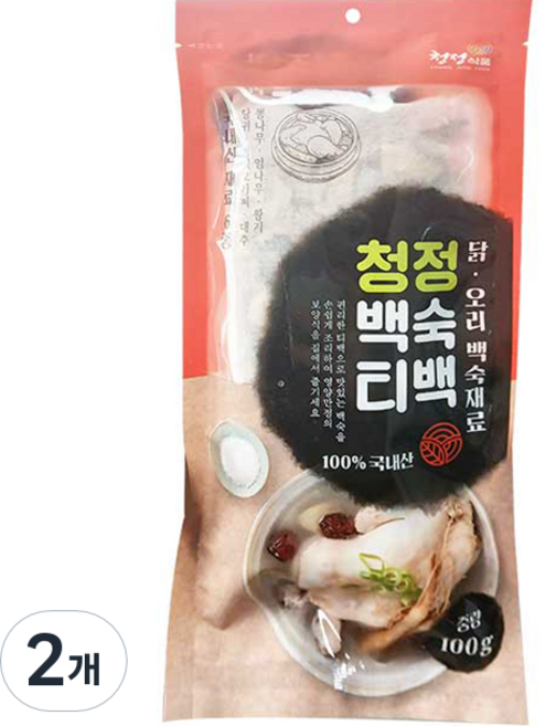 조은약초 청정 백숙 티백, 100g, 2개