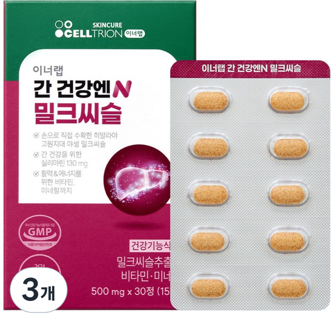 이너랩 간 건강엔N 밀크씨슬 15g, 3개, 30정