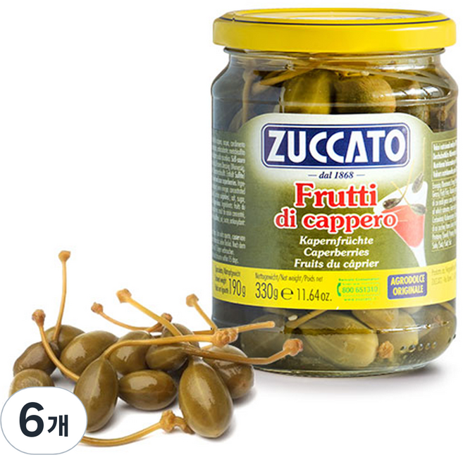주카토 후르츠 케이퍼 절임류, 330g, 6개