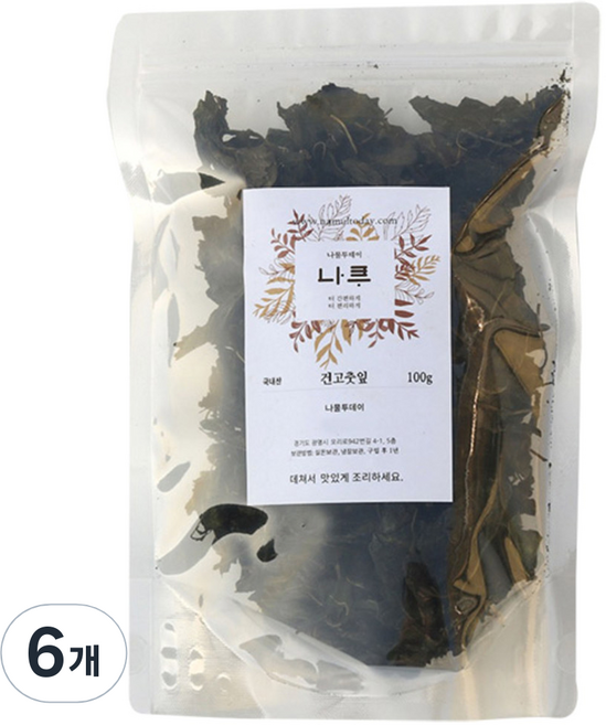 나물투데이 국내산 건고춧잎, 100g, 6개