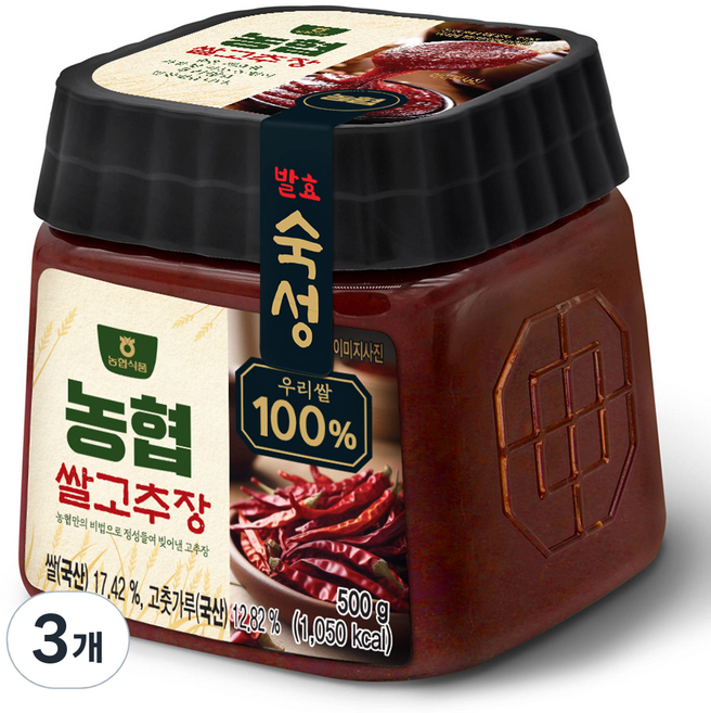 농협식품 쌀고추장, 500g, 3개