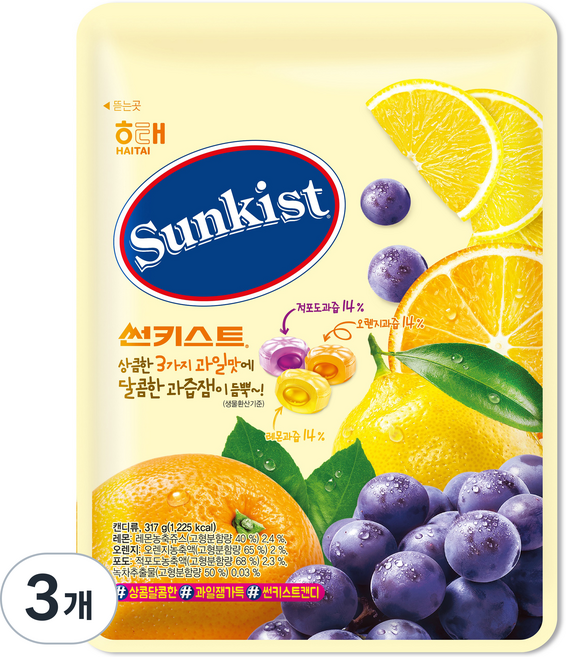썬키스트 캔디, 317g, 3개