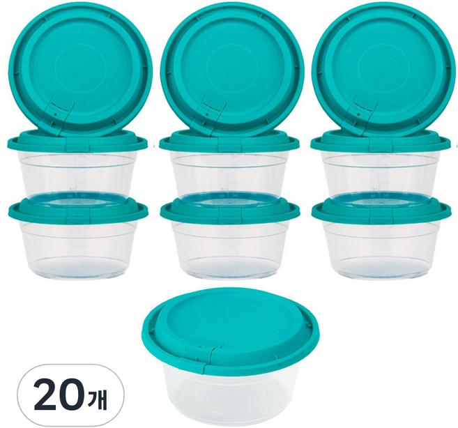 키텐실 스팀락 냉동밥 전자레인지 내열 스팀홀 다회용 보관용기, 20개, 350ml
