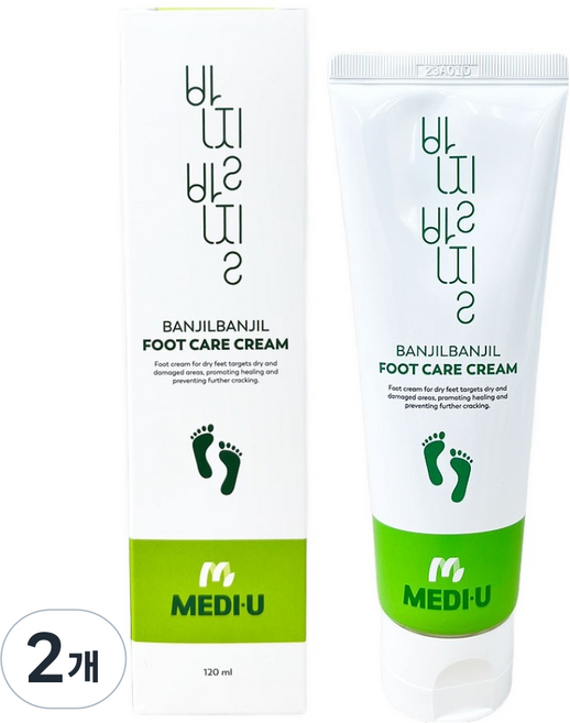 Medi-U 光澤足部護理霜, 1入, 2個, 120ml