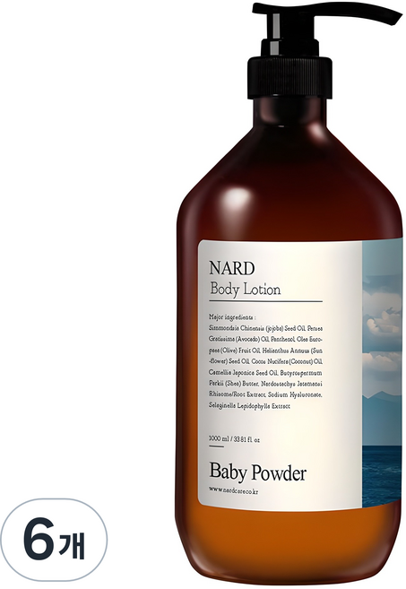 나드 부케가르니 모이스처 퍼퓸드 바디로션 베이비파우더향, 1L, 6개