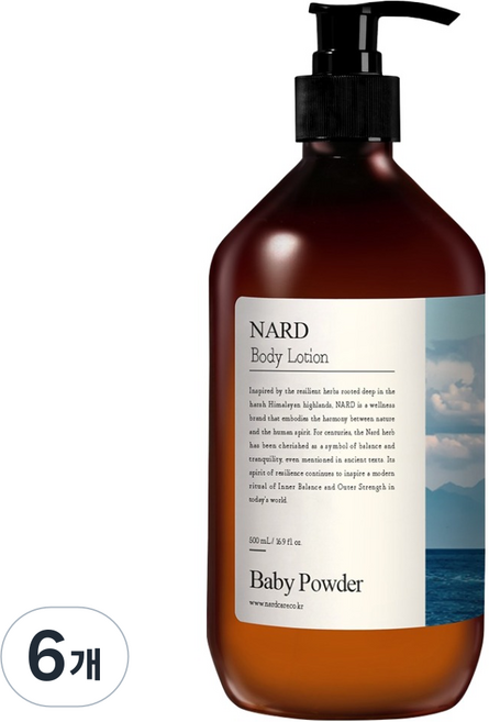 나드 부케가르니 모이스처 퍼퓸드 바디로션 베이비파우더향, 500ml, 6개