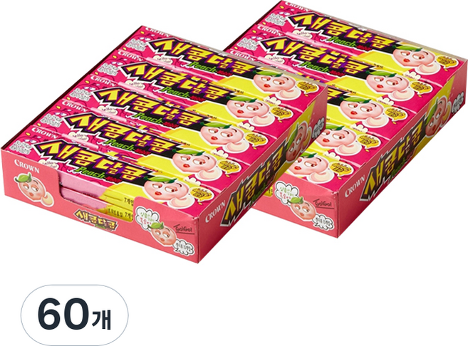 크라운 새콤달콤 복숭아, 29g, 60개