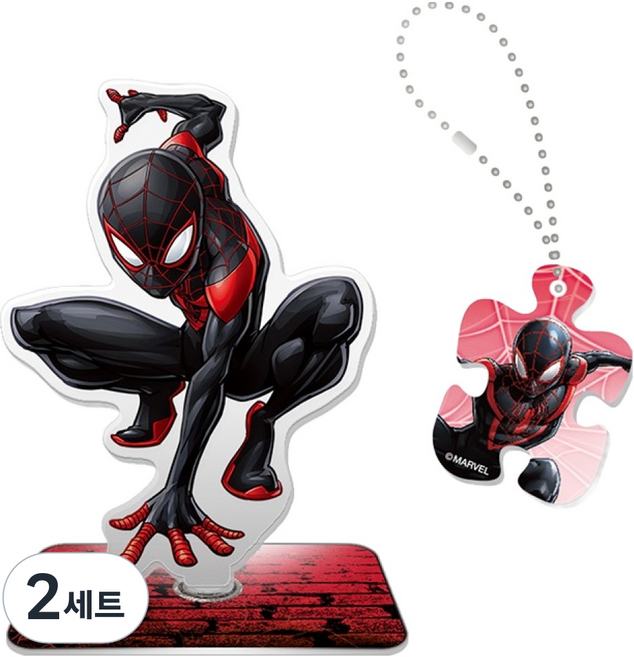 PUZZLE LIFE 漫威蜘蛛人邁爾斯壓克力立牌 + 鑰匙圈套組 MAS302, 2套