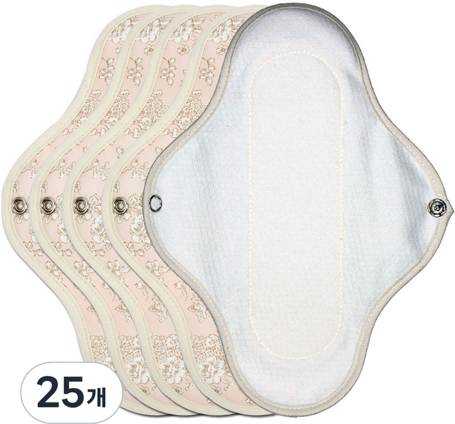 위즐리 면생리대 핑크플라워, 롱라이너방수, 1개입, 25개