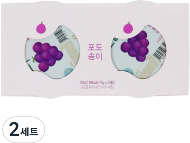 에코맘의산골이유식 유아용 산골푸딩 2p, 포도송이, 150g, 2세트