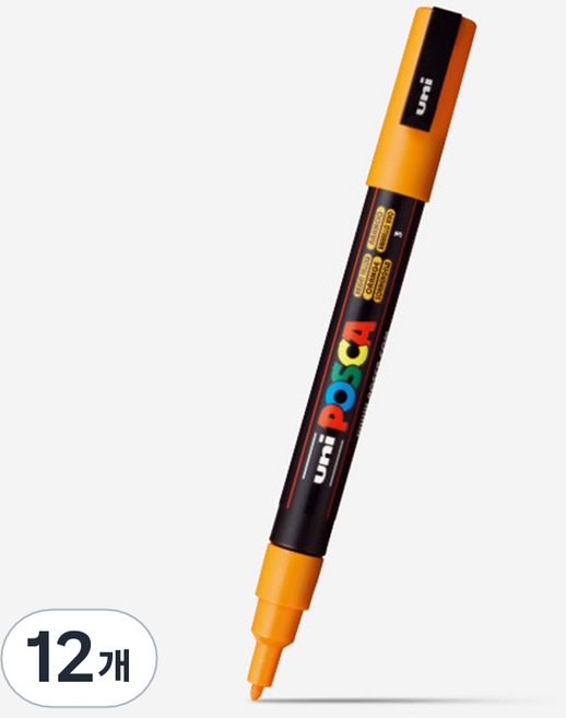 포스카 칼라마카 브라이트옐로우 PC-3M, 12개, 1색