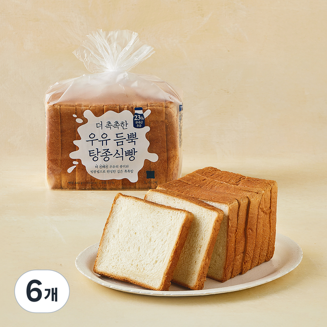 도제식빵 더 촉촉한 우유 듬뿍 탕종식빵, 440g, 6개