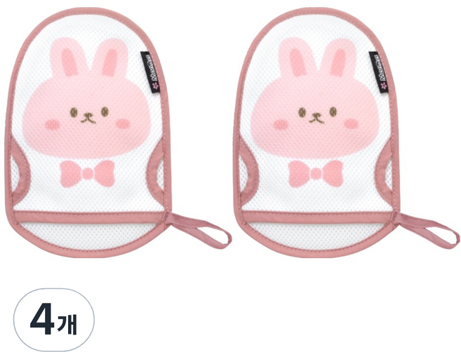 마니또 아동용 쥬쥬 목욕장갑 어덜트, 바니, 4개