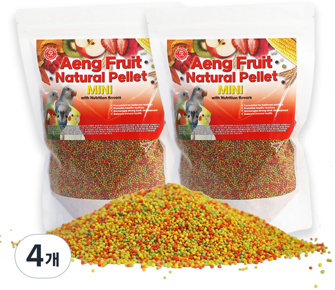앵프룻 소형 앵무새 과일 펠렛 먹이, 350g, 4개