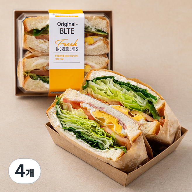 이엘후레쉬 Original BLTE 샌드위치 2입, 380g, 4개