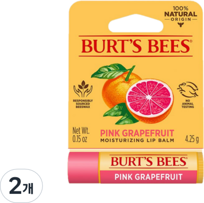 버츠비 모이스춰 라이징 립밤, 핑크 그레이프 후르츠, 4.25g, 2개
