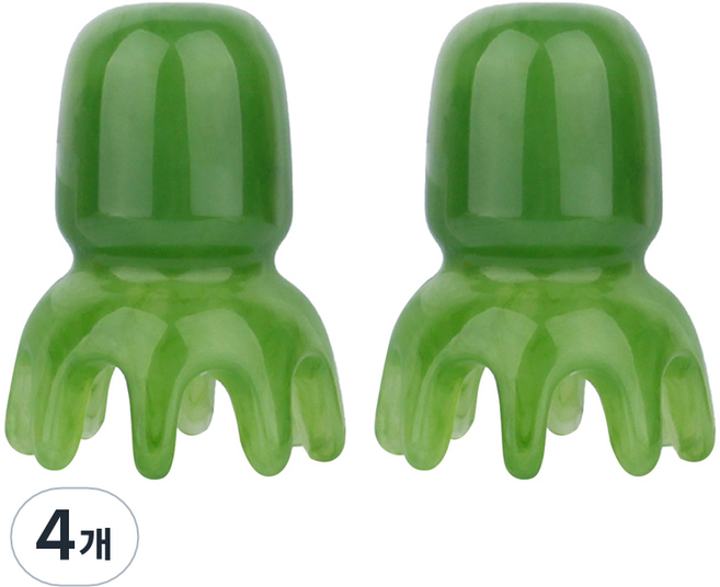문어 마사지기 두피 괄사, 그린, 4개
