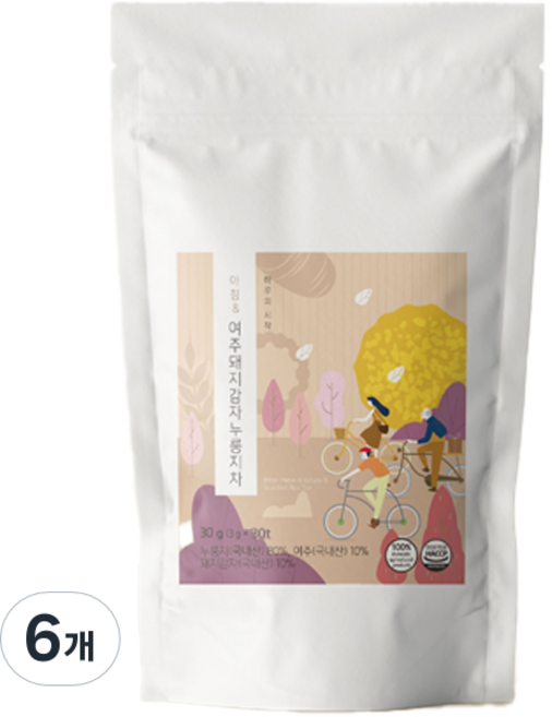 여주돼지감자누룽지차 30p, 90g, 30개입, 6개
