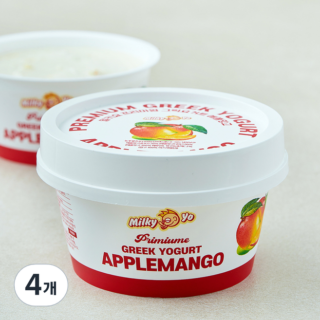 밀키요 프리미엄 그릭 요거트 애플망고, 100g, 4개